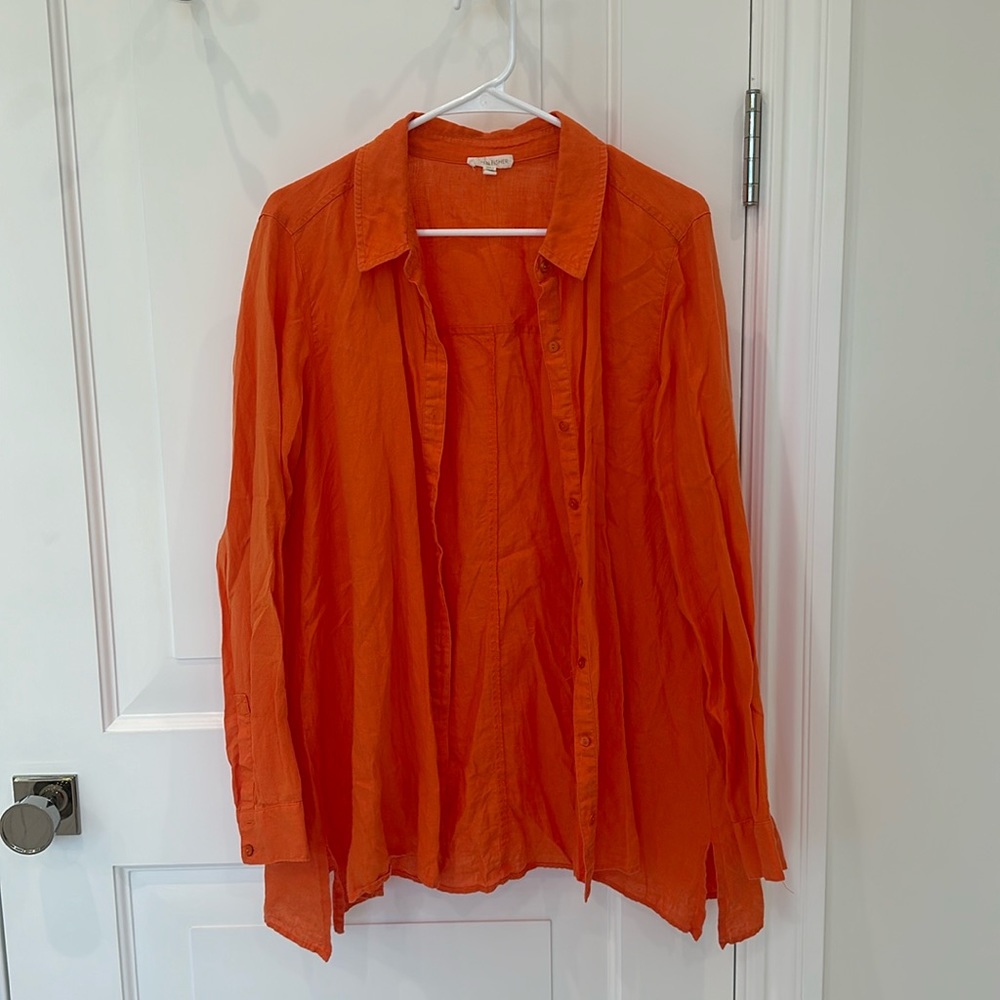 EILEEN FISHER ORANGE BLOUSE